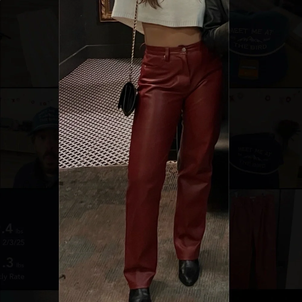 Pistola Cassie Super High Rise Straight Pant in Carmine size 28 - Picture 4 of 4